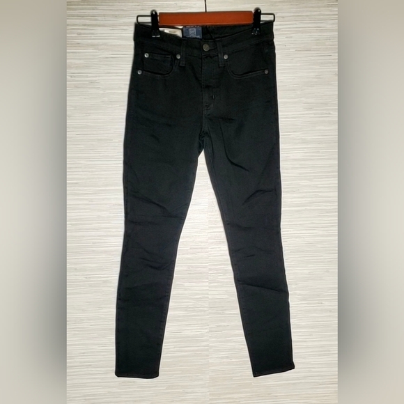 GAP Mid Rise True Skinny Ankle Jeans Black Rinse Size 26/2 RT$80 NWT Biker Moto - Picture 9 of 15